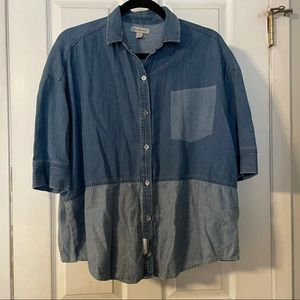 Calvin Klein Jeans Chambray Button Up Top